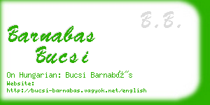 barnabas bucsi business card